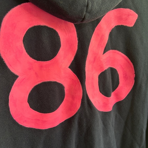 EUC rare 2011 Victoria's Secret Pink Navy zip up hoodie sz S. “LOVE PINK” “86” - Picture 4 of 9